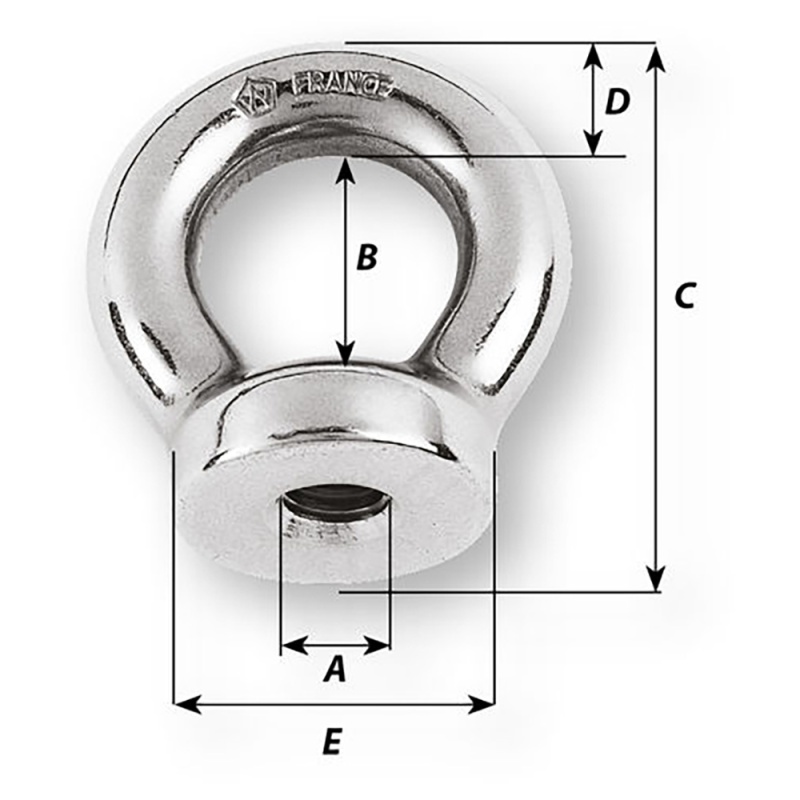 Wichard 8Mm Eye Nut - 1/2" Diameter
