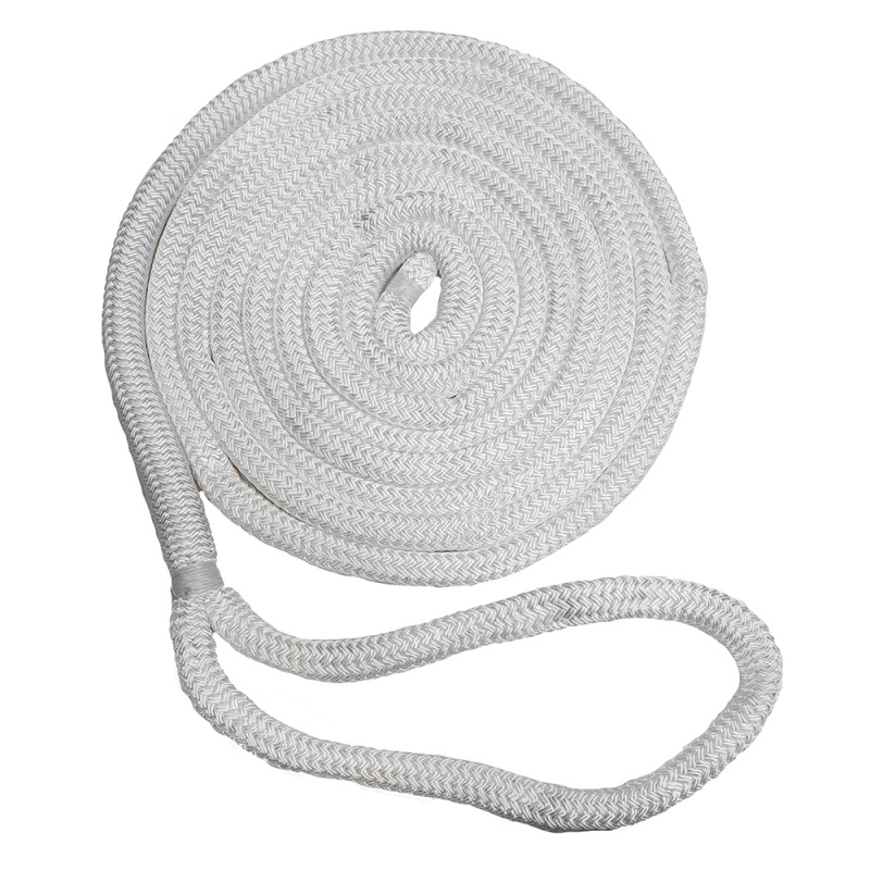 New England Ropes 5/8" Double Braid Dock Line - White - 50'