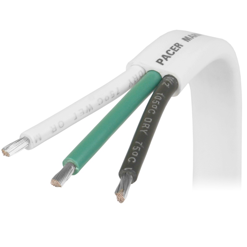 Pacer 6/3 Awg Triplex Cable - Black/Green/White - 100'