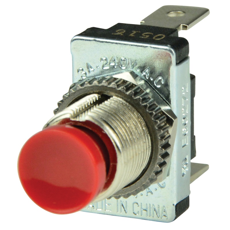 Bep Red Spst Momentary Contact Switch - Off/(On)
