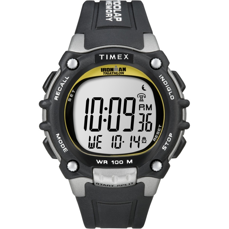 Timex Ironman Traditional 100-Lap - Black/Silver/Yellow Watch