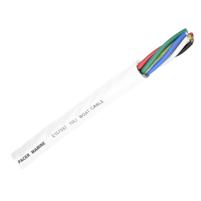 Pacer Round 6 Conductor Cable - 250' - 14/6 Awg - Black, Brown, Red, Green, Blue & White