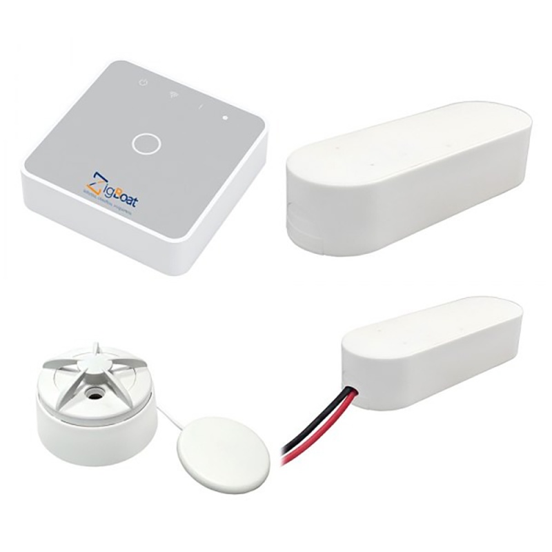 Glomex Zigboat Wireless & Remote Control Pro Starter Kit System W/Gateway, Battery, Flood & Door/Porthole Sensor