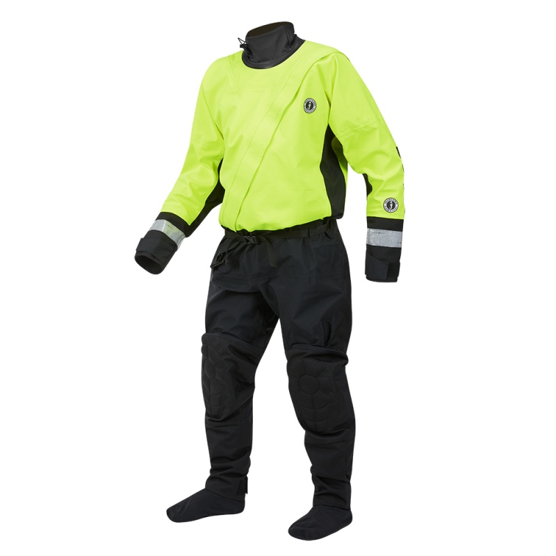 Mustang Msd576 Water Rescue Dry Suit - Fluorescent Yellow Green-Black - Large
