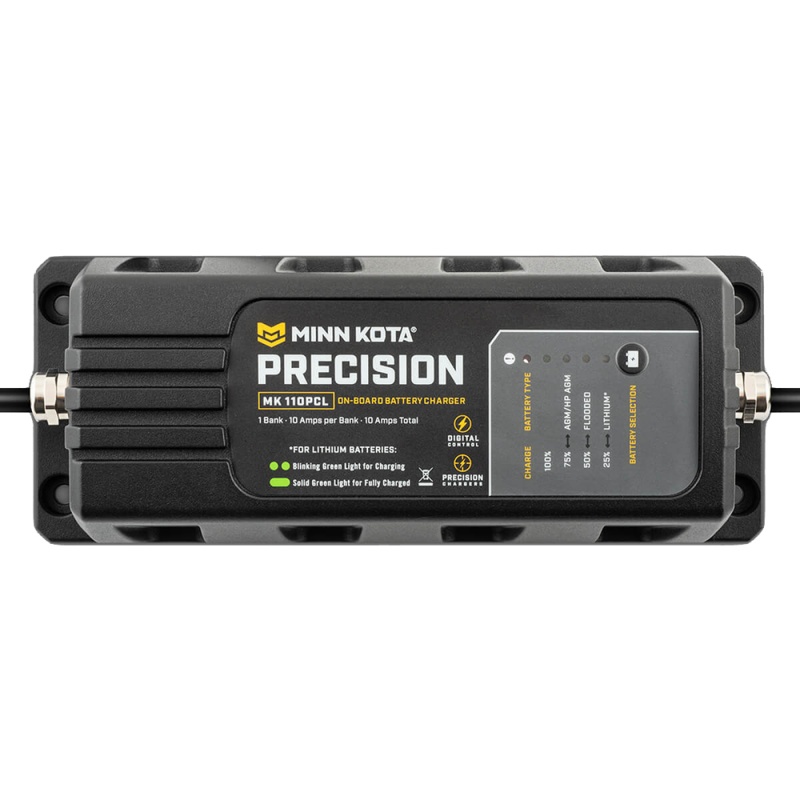 Minn Kota On-Board Precision Charger Mk-110 Pcl 1 Bank X 10 Amp Li Optimized Charger