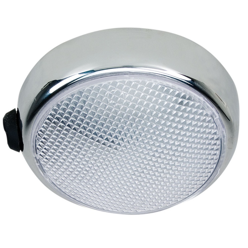 Perko Round Surface Mount Led Dome Light - Chrome Plated - W/Switch