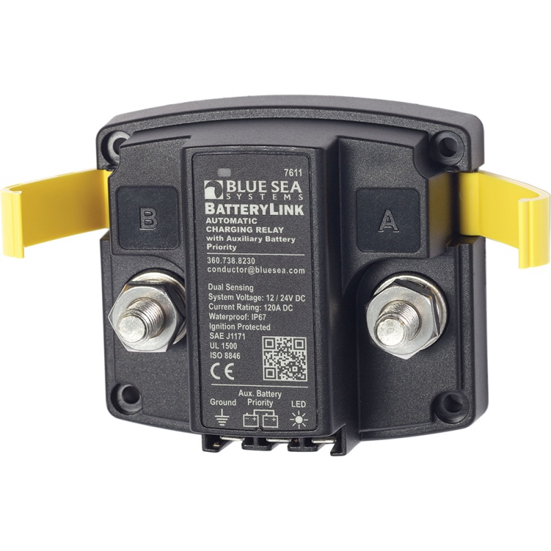 Blue Sea 7611 Dc Batterylink™ Automatic Charging Relay - 120 Amp W/Auxiliary Battery Charging
