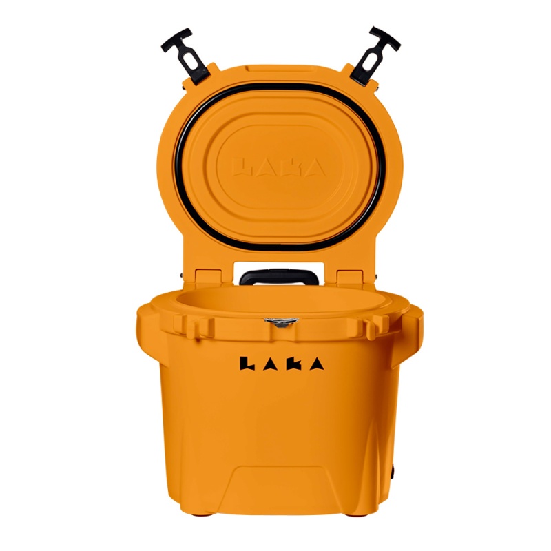 Laka Coolers 30 Qt Cooler W/Telescoping Handle & Wheels - Orange