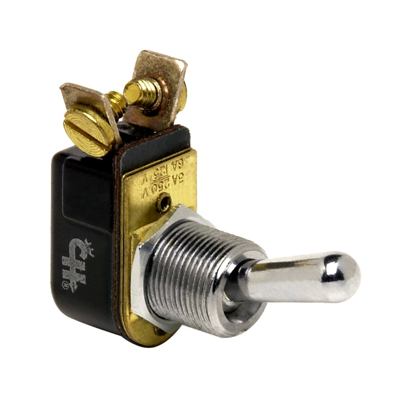 Cole Hersee Light Duty Toggle Switch Spst Off-On 2 Screw - Nickel Plated Brass