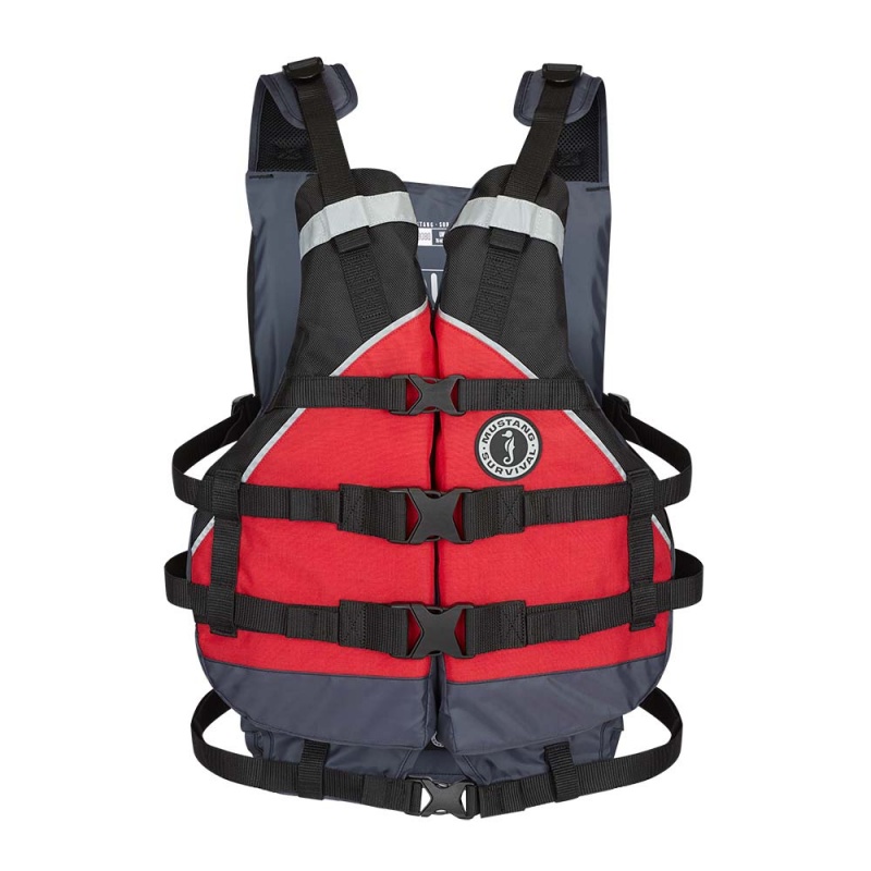 Mustang Youth Canyon V Foam Vest - Red/Black - 50-90Lbs