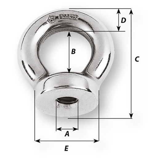 Wichard 10Mm Eye Nut - Thread M12 X 175Mm