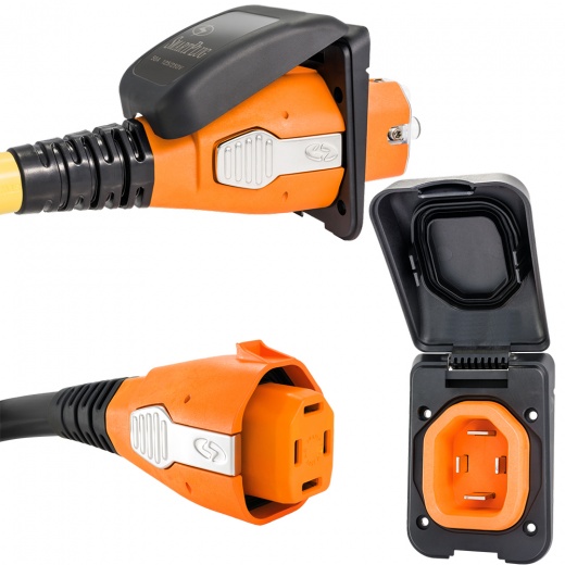 Smartplug 50 Amp Inlet & Female Cord Connector Combo - Black