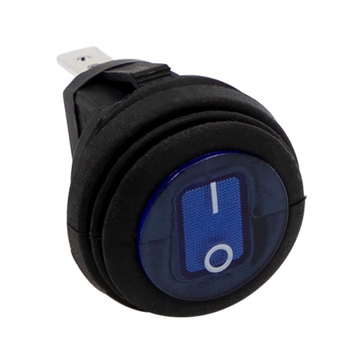 Heise Rocker Switch - Illuminated Blue Round - 5-Pack