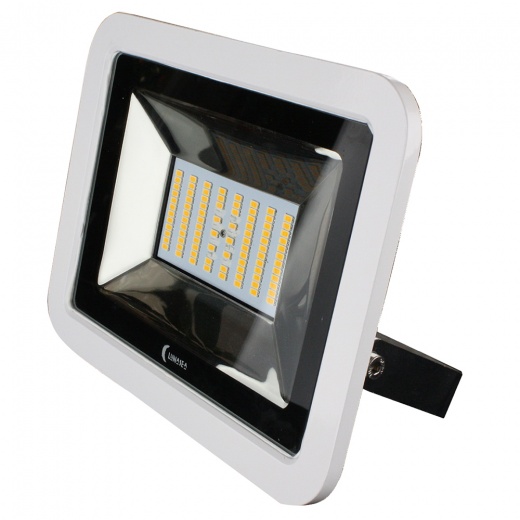 Lunasea 35W Slimline Led Floodlight - 4500 Lumens, Cool White, 3' Cord - White Housing