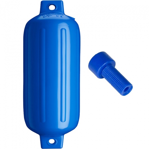 Polyform G-6 Twin Eye Fender 11" X 30" - Blue W/Adapter