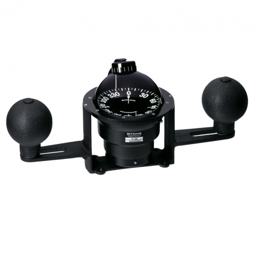 Ritchie YB-500 Globemaster Compass - Yoke Mounted - Black - 5 Degree Card - 12v