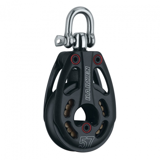 Harken 57Mm Aluminum Low Load Black Magic Block W/Swivel