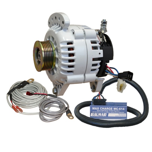 Balmar Alternator 120 Amp 12V 3.15-inch Dual Foot Saddle K6 Pulley Regulator & Temp Sensor Kit