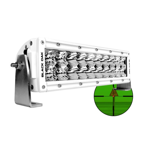 Black Oak Pro Series 3.0 10" 850Nm Infrared Marine Led Double Row Light Bar - Combo Optics - White Housing