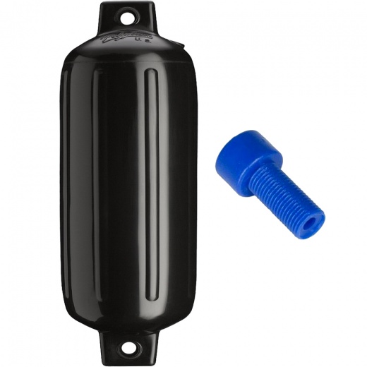 Polyform G-6 Twin Eye Fender 11" X 30" - Black W/Adapter