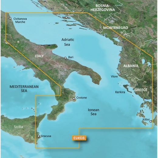 Garmin Bluechart G3 Vision HD - VEU453S Adriatic Sea, South Coast