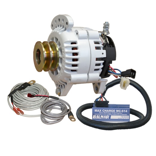 Balmar Alternator 120 Amp Kit 12V 3.15" Dual Foot Saddle Dual Vee Pulley Regulator & Temp Sensor