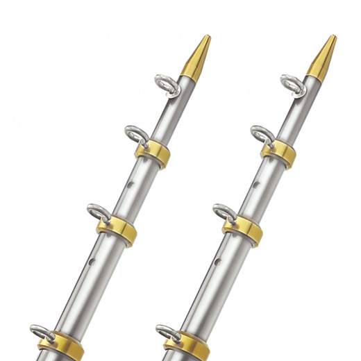 Taco 15' Telescopic Outrigger Poles Hd 1-½" - Silver/Gold
