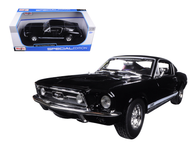 1967 Ford Mustang Gta Fastback Black "Special Edition" 1/18 Diecast Model Car By Maisto