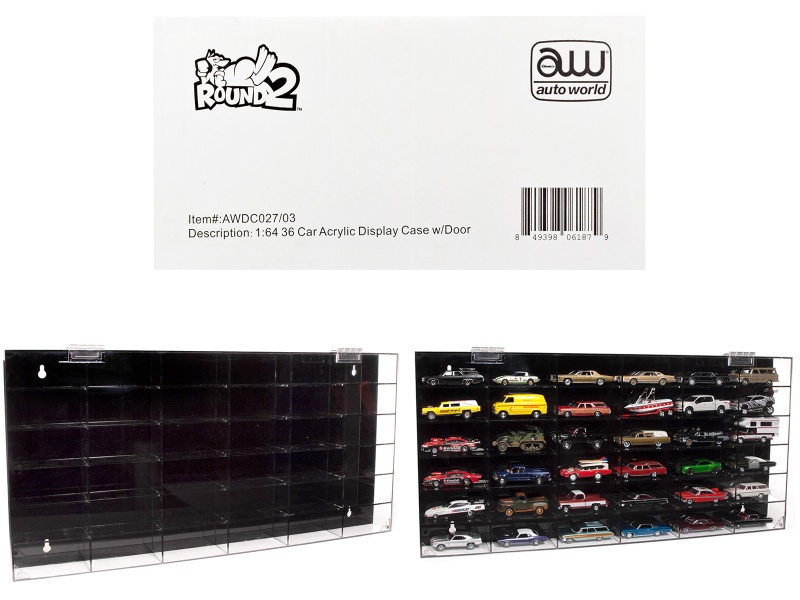 36 Car Acrylic Display Show Case For 1/64 Scale Models By Auto World
