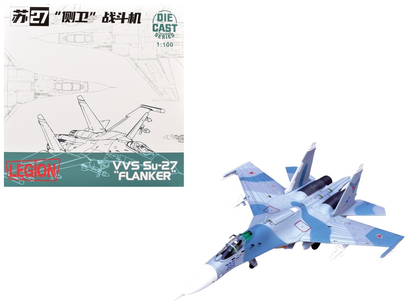 Sukhoi Su-27 Flanker-B Blue 388 Diecast Model