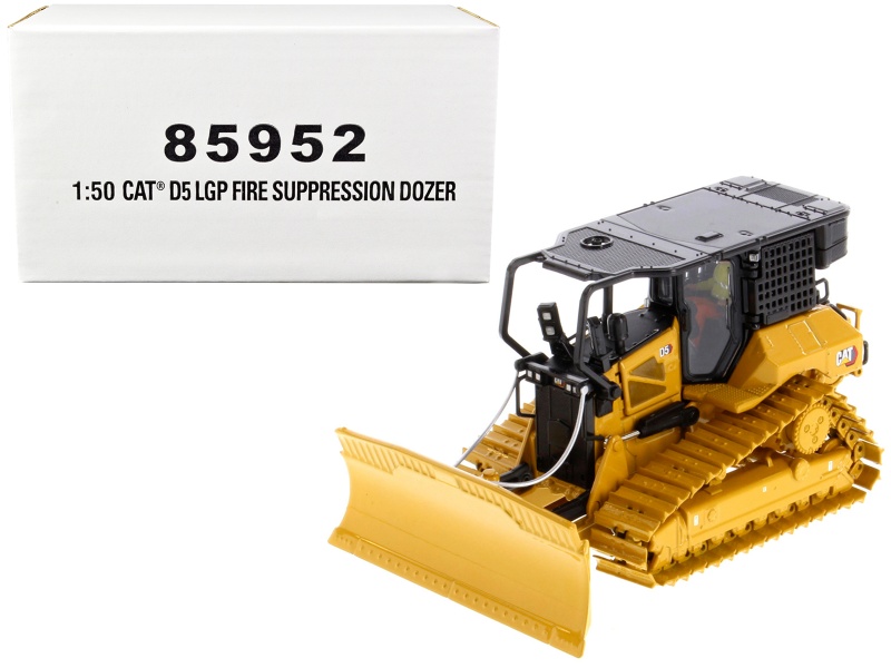Cat Caterpillar D5 Lgp Track Type Tractor Fire Dozer Yellow With Operator "High Line" Series 1/50 Diecast Model By Diecast Masters