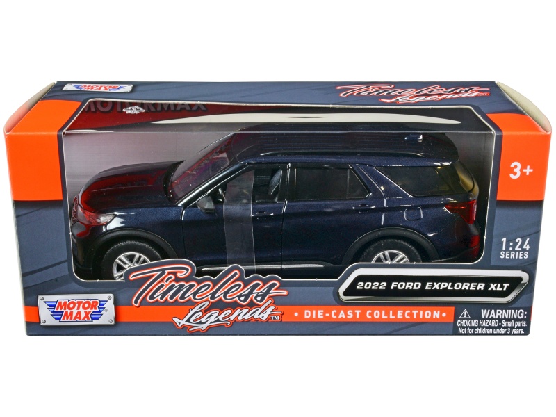 2022 Ford Explorer XLT Dark Blue Metallic “Timeless Legends” 1:24 Diecast Model by Motormax