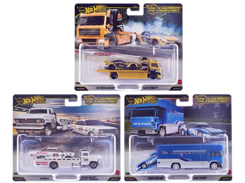 "Team Transport" 3 Piece Set J 2025 "Car Culture" Series Diecast Model Cars By Hot Wheels