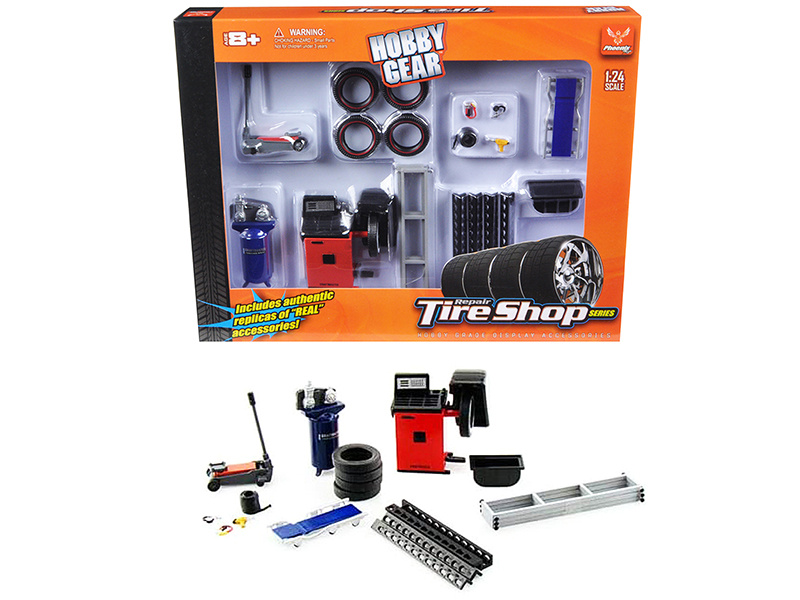 Repair Tire Shop Accessories Tool Set For 1/24 Scale Models By Phoenix Toys