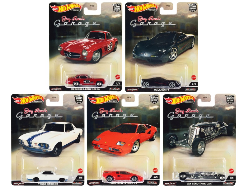 "Jay Leno’S Garage" 5 Piece Set "Car Culture" Series Diecast Model Cars By Hot Wheels