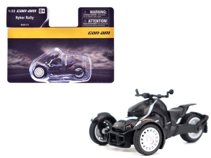 Can-Am Ryker Rally 3-Wheel Motorcycle Ghost Black 1/32 Diecast Model By Brp Models