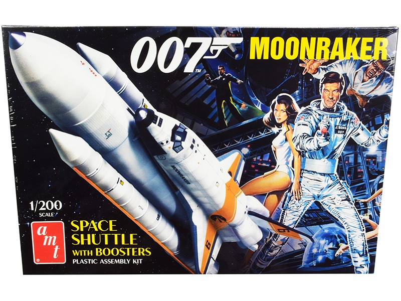 Skill 2 Model Kit Space Shuttle With Boosters "Moonraker" (1979) Movie (James Bond 007) 1/200 Scale Model By Amt