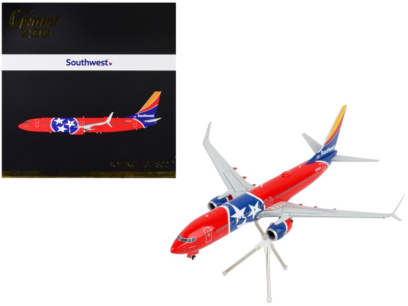 Boeing 737-800 Commercial Aircraft 'Southwest Airlines - Tennessee One' Tennessee Flag Livery 'Gemini 200' Series 1/200 Diecast Model Airplane By GeminiJets