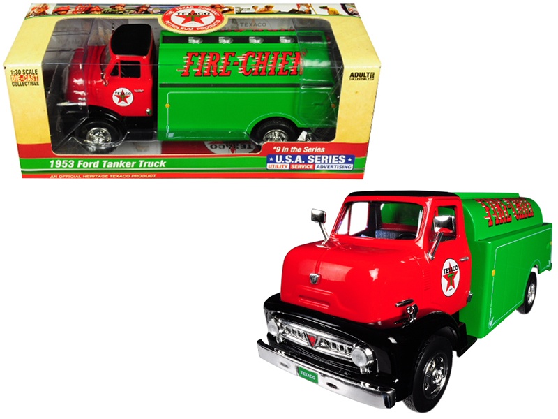 1953 Ford Tanker Truck "Texaco" "Fire-Chief" 9Th In The Series "U.S.A. Series Utility - Service - Advertising" 1/30 Diecast Model By Autoworld