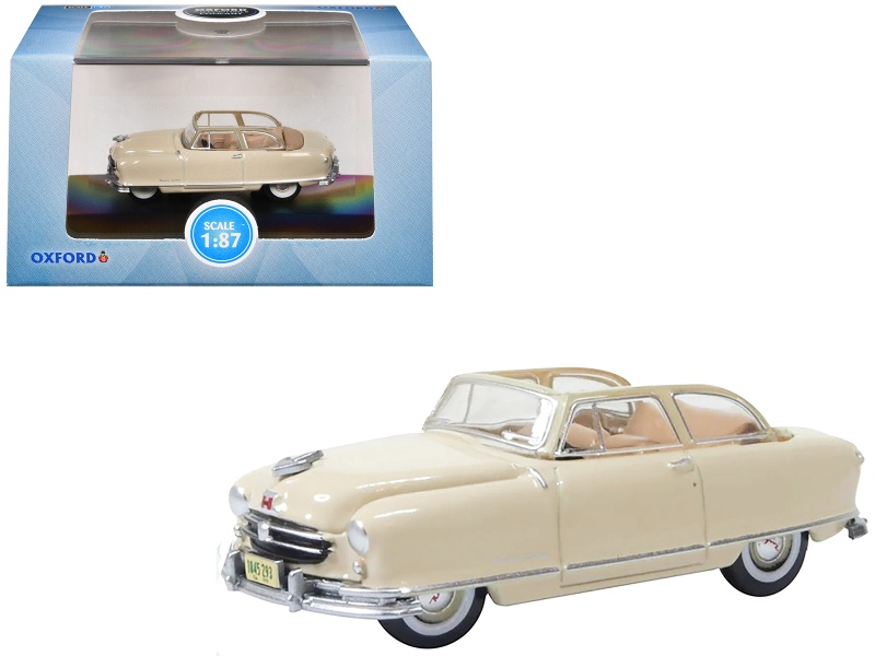 1950 Nash Rambler Custom Landau Convertible (Open) Champagne Ivory 1/87 (Ho) Scale Diecast Model Car By Oxford Diecast