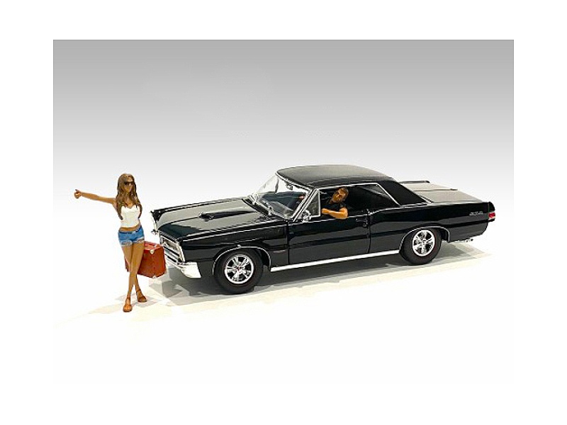Hitchhiker 2 Piece Figurine Set (White Shirt) For 1/24 Scale Models By American Diorama
