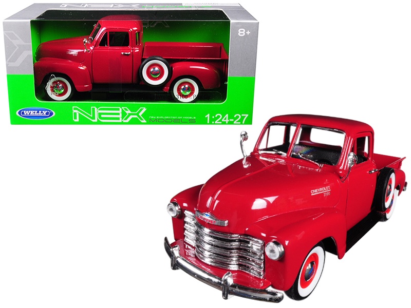 1953 Chevrolet 3100 Pickup Truck Red 1/24-1/27 Diecast Model Car By Welly