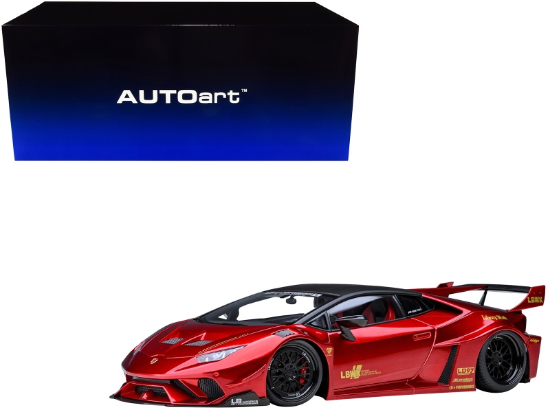 Lamborghini Huracan GT 'LB-Silhouette Works' Hyper Red Metallic with Black Top 1/18 Model Car by Autoart