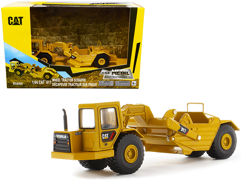 Cat Caterpillar 611 Wheel Tractor Scraper "Play & Collect!" Series 1/64 Diecast Model By Diecast Masters