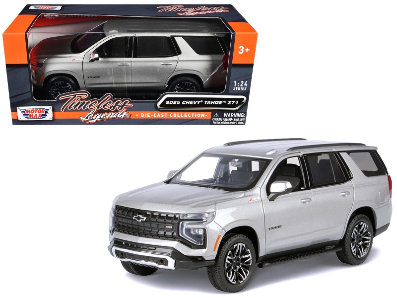 2025 Chevrolet Tahoe Z71 Gray Metallic "Timeless Legends" Series 1/24 Diecast Model Car By Motormax