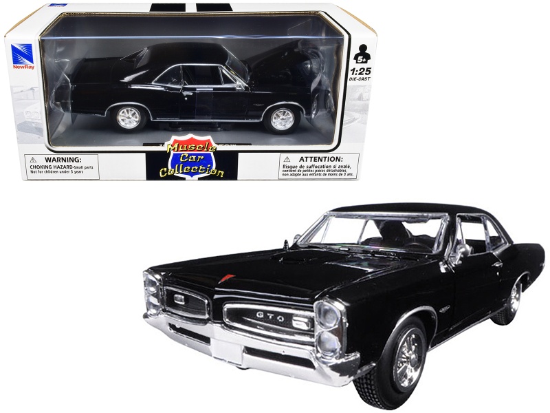 1966 Pontiac Gto Black "Muscle Car Collection" 1/25 Diecast Model Car By New Ray