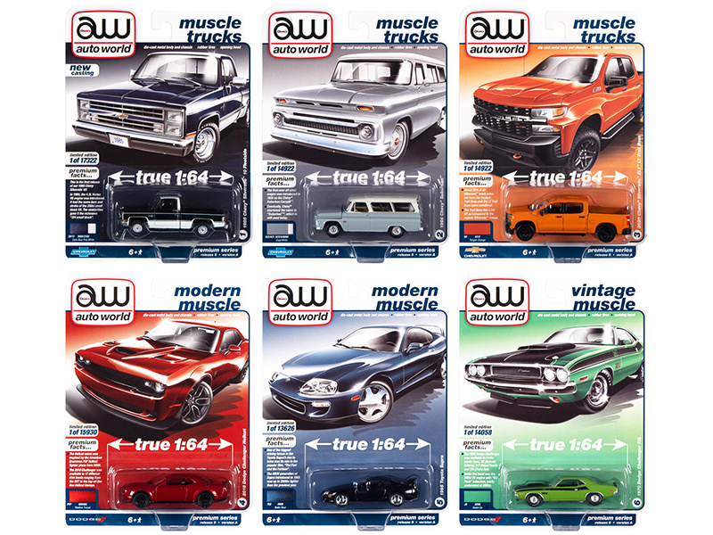 Auto World Premium 2021 Set A Of 6 Pieces Release 5 1/64 Diecast Model