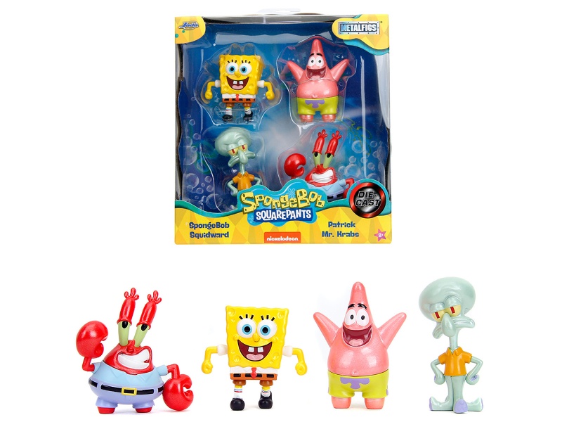 Set of 4 Diecast Figures SpongeBob SquarePants Metalfigs Series by Jada