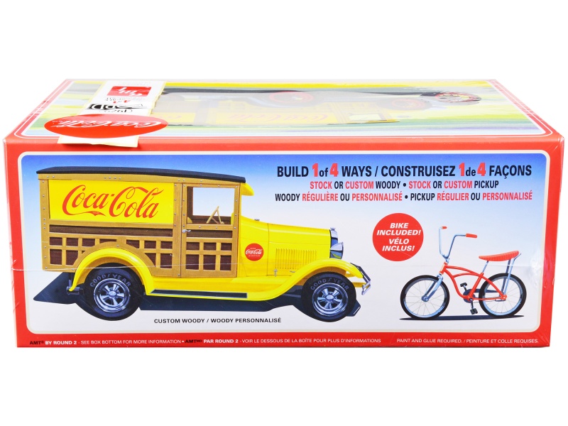 Skill 3 Model Kit 1929 Ford Woody/Pickup 4-In-1 Kit "Coca-Cola" 1/25 Scale Model Car By Amt