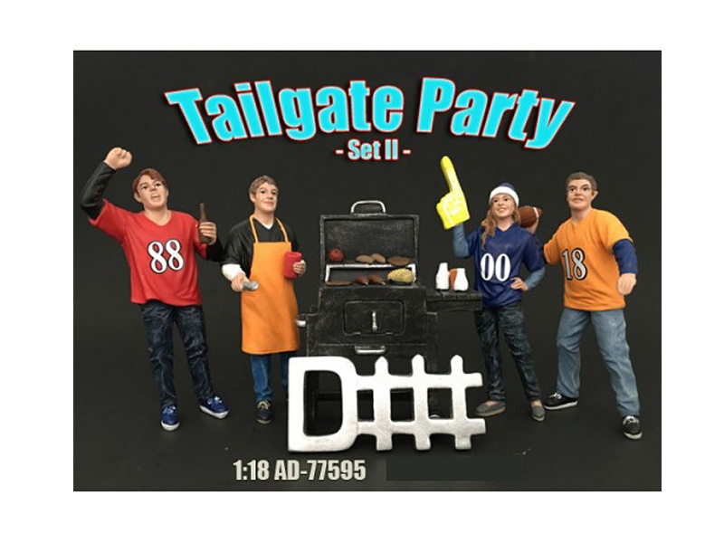 Tailgate Party Set Ii 4 Piece Figure Set For 1:18 Scale Models By American Diorama